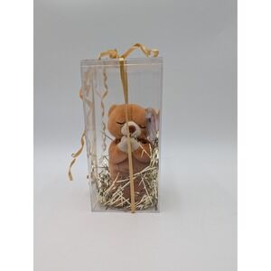 Ty Beanie Baby Praying Teddy Bear Plush NIB Clear Box Gift Ribbons